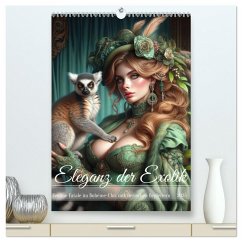 Eleganz der Exotik - Femme Fatale im Bohème-Chic mit tierischen Begleitern (hochwertiger Premium Wandkalender 2025 DIN A2 hoch), Kunstdruck in Hochglanz