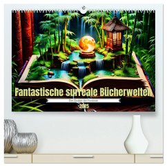 Fantastische surreale Bücherwelten (hochwertiger Premium Wandkalender 2025 DIN A2 quer), Kunstdruck in Hochglanz