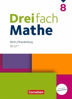 Cover Dreifach Mathe 8. Schuljahr - Berlin und Brandenburg - Schulbuch mit digitalen Hilfen, Erklärfilmen und Wortvertonungen