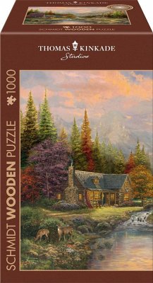 Schmidt Spiele 59799 - Bergkulisse mit Bach, Puzzle Thomas Kinkade 1.000 Teile - Holzpuzzle Cover Schmidt Spiele 59799 - Bergkulisse mit Bach, Puzzle Thomas Kinkade 1.000 Teile - Holzpuzzle