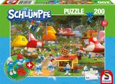 Schmidt Spiele 56525 - In Schlumpfhausen, 200 Teile, Kinderpuzzle Die Schlümpfe mit Add-on