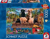 Schmidt Spiele 59778 - Hundefamilie am See, Puzzle Standard 1.000 Teile