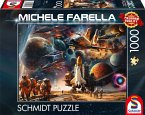 Schmidt Spiele 58539 - Faszination Raumfahrt, Reise in ferne Galaxien, Puzzle Michele Farella 1.000 Teile