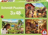 Schmidt Spiele 56519 - Meine Lieblingspferde, Kinderpuzzle Standard 3x48 Teile