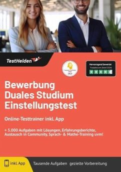 Cover Bewerbung duales Studium Einstellungstest: Online-Testtrainer inkl. App I + 5.000 Aufgaben mit Lösungen, Erfahrungsberic