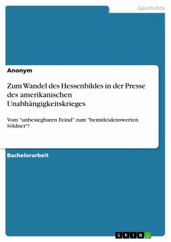 Cover Zum Wandel des Hessenbildes in der Presse des amerikanischen Unabhängigkeitskrieges (eBook, PDF)