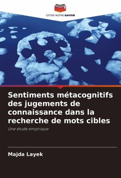 Cover Sentiments métacognitifs des jugements de connaissance dans la recherche de mots cibles