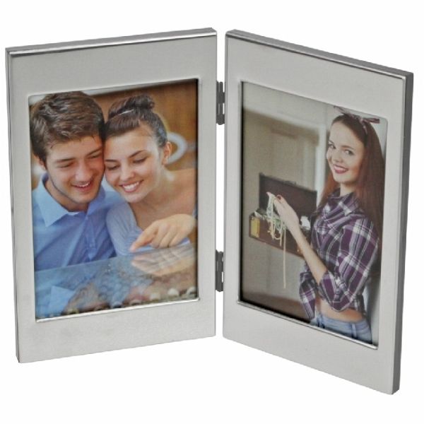 Fotorahmen Edelstahl/ Rahmen glänzend, für 2 Fotos Fotorahmen Edelstahl/ Rahmen glänzend, für 2 Fotos