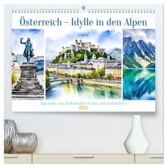 Österreich - Idylle in den Alpen (hochwertiger Premium Wandkalender 2025 DIN A2 quer), Kunstdruck in Hochglanz