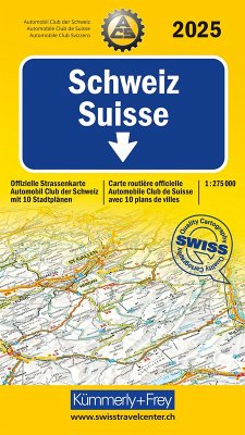 Cover Kümmerly+Frey Strassenkarte ACS Schweiz 2025 1:275.000