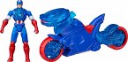 Avengers Epic World Of Action Captain America Bike Mit Schild-Abschuss Avengers Epic World Of Action Captain America Bike Mit Schild-Abschuss