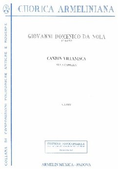Cover Canzon Villanesca for female chorus a cappella score (it)
