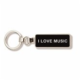 Schlüsselanhänger I LOVE MUSIC schwarz 5,5x1,7cm (Verpackungseinheit 5 Stück)