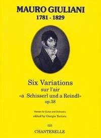 Cover 6 variations op.38 sur l'air a Schisserl und a Reindl for guitar and orchestra, score and parts