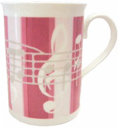 Mug Music Notes Pink Stripes Cover Mug Music Notes Pink Stripes