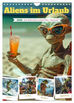 Aliens im Urlaub (Wandkalender 2025 DIN A4 hoch), CALVENDO Monatskalender