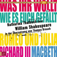 Katharina Thalbach liest William Shakespeare in der Übersetzung von Thomas Brasch   (Restauflage) - Shakespeare, William