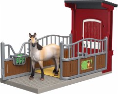 Schleich 42724 - Farm World, Ponybox mit Mustang Stute, 19 Teile, Spielset