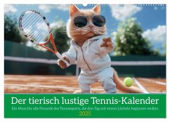 Der tierisch lustige Tennis-Kalender (Wandkalender 2025 DIN A2 quer), CALVENDO Monatskalender - Calvendo;Rübsamen, Peter