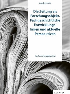 Cover Die Zeitung als Forschungsobjekt.