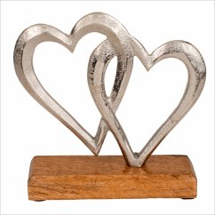 Cover Herz aus Metall mit Holzsockel