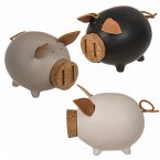 Sparschwein mit Korkenschnauze und braunen Ohren