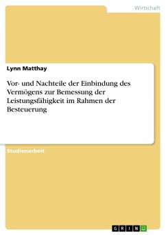 Cover Vor- und Nachteile der Einbindung des Vermögens zur Bemessung der Leistungsfähigkeit im Rahmen der Besteuerung (eBook, PDF)