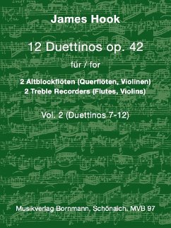 Cover 12 Duettinos op.42 Band 2 (Nr.7-12) für 2 Altblockflöten (Flöten, Violinen) Spielpartitur