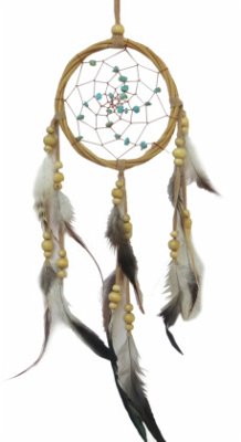 Cover Traumfänger Rattan mit Türkis Steinen