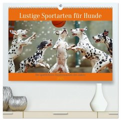 Lustige Sportarten für Hunde (hochwertiger Premium Wandkalender 2025 DIN A2 quer), Kunstdruck in Hochglanz