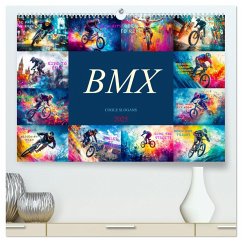 BMX - Coole Slogans (hochwertiger Premium Wandkalender 2025 DIN A2 quer), Kunstdruck in Hochglanz