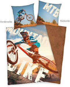 Cover Young Collection 4459244050 - Mountainbike Bettwäsche, 80x80 cm + 135x200 cm, 100% Baumwolle