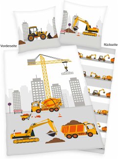 Cover Young Collection 4451212050 - Baustelle Bettwäsche, 80x80 cm + 135x200 cm, 100% Baumwolle