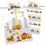 babybest® 2685207063 - Baustelle Flanell-Bettwäsche, 40x60 cm + 100x135 cm, 100% Baumwolle