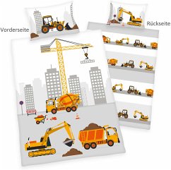 babybest® 2685207063 - Baustelle Flanell-Bettwäsche, 40x60 cm + 100x135 cm, 100% Baumwolle Cover babybest® 2685207063 - Baustelle Flanell-Bettwäsche, 40x60 cm + 100x135 cm, 100% Baumwolle