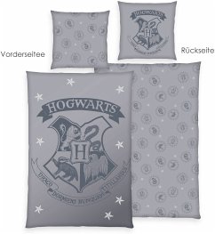 Cover Harry Potter 4474456050 - Bettwäsche grau - Aktion, 80x80 cm + 135x200 cm, 100% Baumwolle