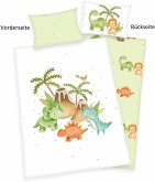 babybest® 2485230063 - Dinos Bettwäsche (Made in Green), 40x60 cm + 100x135 cm, 100% Baumwolle