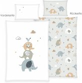 babybest® 2485261063 - Elephants Bettwäsche (Made in Green), 40x60 cm + 100x135 cm, 100% Baumwolle