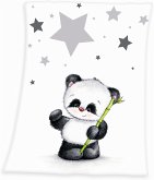 babybest® 1440201014 - Panda Microfaserflausch-Decke, 75 x 100 cm, 100% Polyester