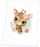 babybest® 1440228014 - Giraffe Microfaserflausch-Decke, 75 x 100 cm, 100% Polyester