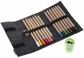 eduGREEN® 17er Set: 12 Buntstifte, 2 Stifte (Graphit, Weiß), Dosenspitzer im Filzmäppchen eduGREEN® 17er Set: 12 Buntstifte, 2 Stifte (Graphit, Weiß), Dosenspitzer im Filzmäppchen