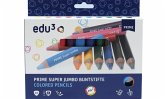 edu³ PRIME Super Jumbo Buntstifte, 10er Set inkl. Spitzer edu³ PRIME Super Jumbo Buntstifte, 10er Set inkl. Spitzer