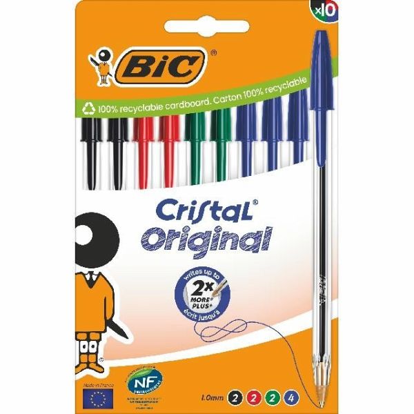 BIC Kugelschreiber Cristal Original 0.4mm farbig, 10er Set BIC Kugelschreiber Cristal Original 0.4mm farbig, 10er Set