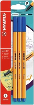 Fineliner - STABILO point 88 - 3er Pack - blau