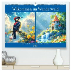 Willkommen im Wunderwald. Zauberhafte Abenteuer mit tierischen Freunden (hochwertiger Premium Wandkalender 2025 DIN A2 quer), Kunstdruck in Hochglanz