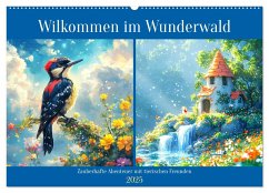 Willkommen im Wunderwald. Zauberhafte Abenteuer mit tierischen Freunden (Wandkalender 2025 DIN A2 quer), CALVENDO Monatskalender