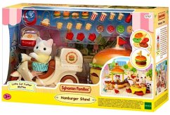 Sylvanian Families 5757 - Hamburger Stand, Mobiler Hamburger Imbiss mit Figur, Spielset