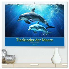 Tierkinder der Meere - entdecke ihre Welt (hochwertiger Premium Wandkalender 2025 DIN A2 quer), Kunstdruck in Hochglanz