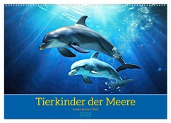 Tierkinder der Meere - entdecke ihre Welt (Wandkalender 2025 DIN A2 quer), CALVENDO Monatskalender