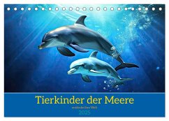 Tierkinder der Meere - entdecke ihre Welt (Tischkalender 2025 DIN A5 quer), CALVENDO Monatskalender